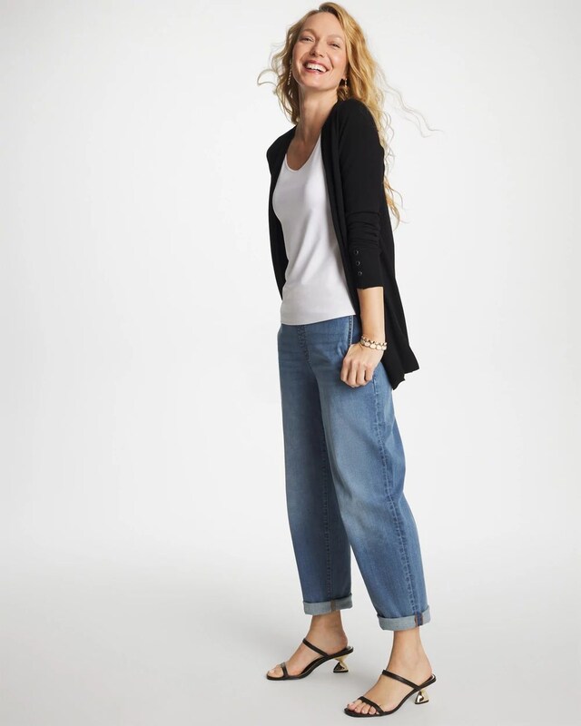 Pull-On Boyfriend Cropped Jeans - image 3